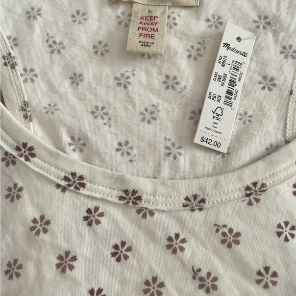 NWT Madewell Cream Sleeveless Relaxed Tank Top - Picture 3 of 4
